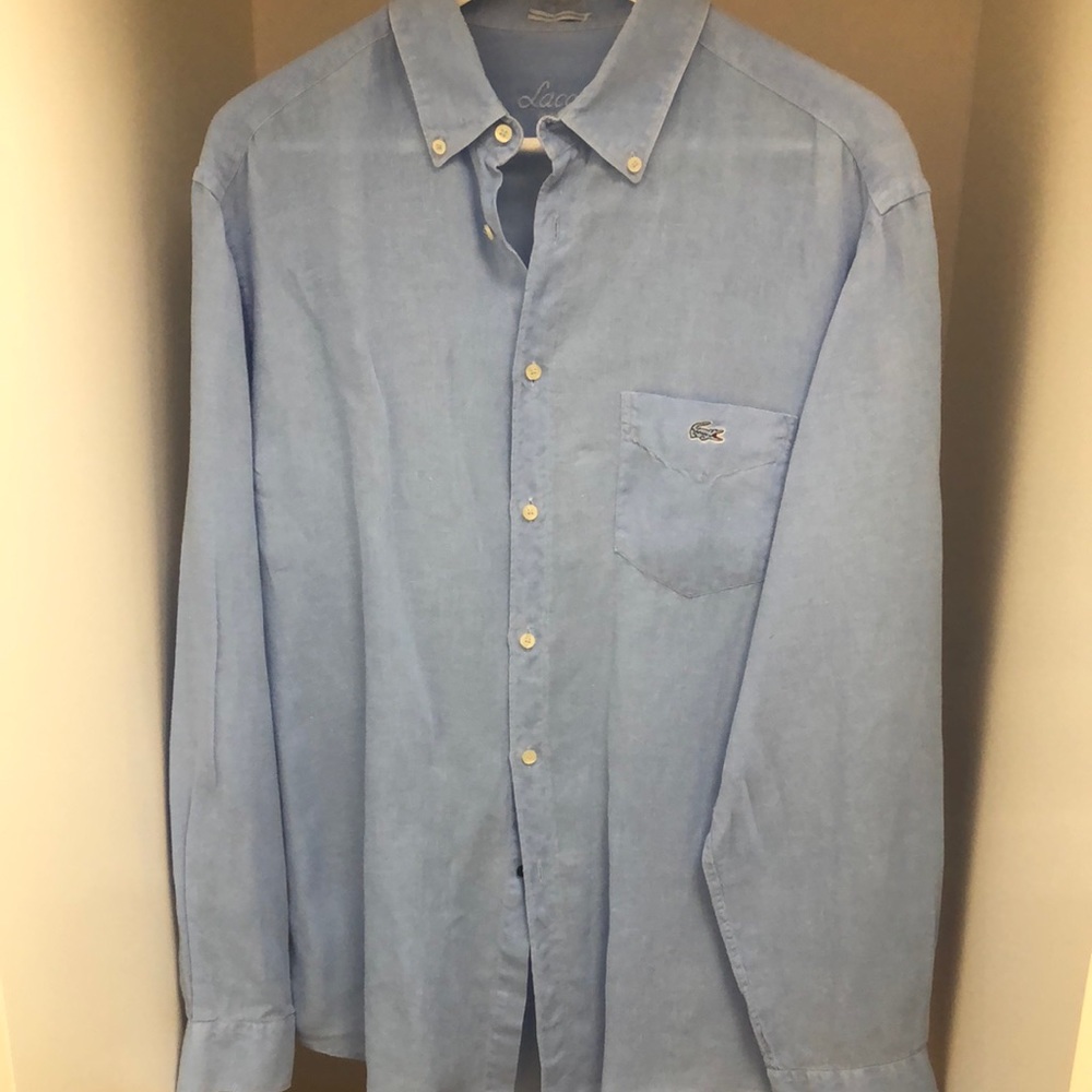 Lacoste blue linen shirt